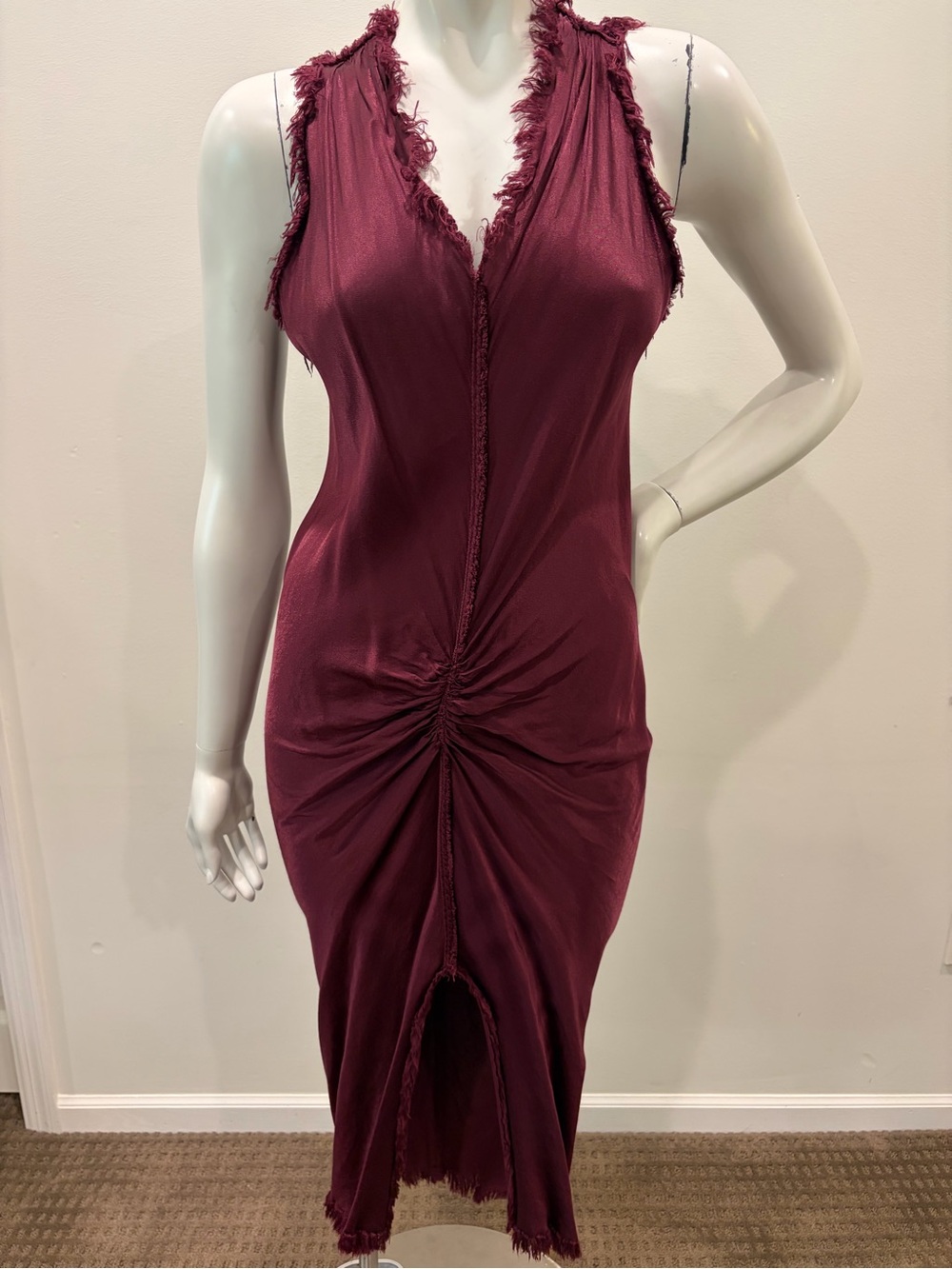 JAGA MIA Dress Wine Purple Bias Cut Midi Dress